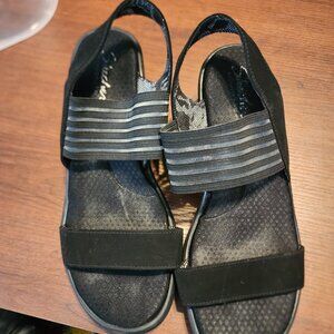 Skechers Black wedge sandal, sz11